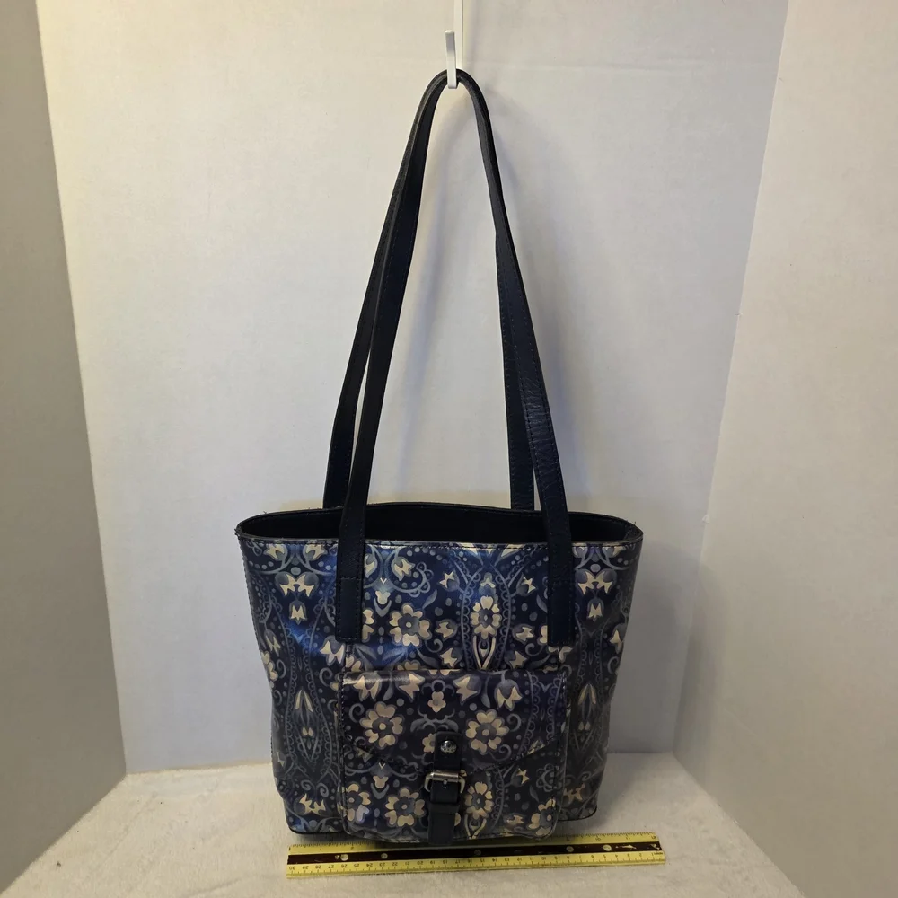 Blue Floral Tote Bag - Women’s Shoulder Bag